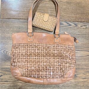 Vilenca Holland Woven Leather Tote & Wallet